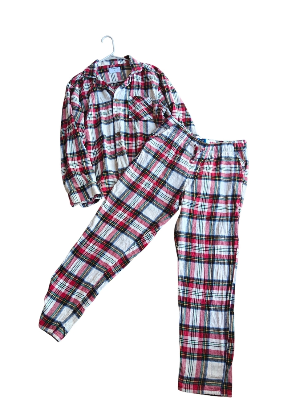 Old Navy Two-piece Holiday Plaid Flannel Pajama Set Size M